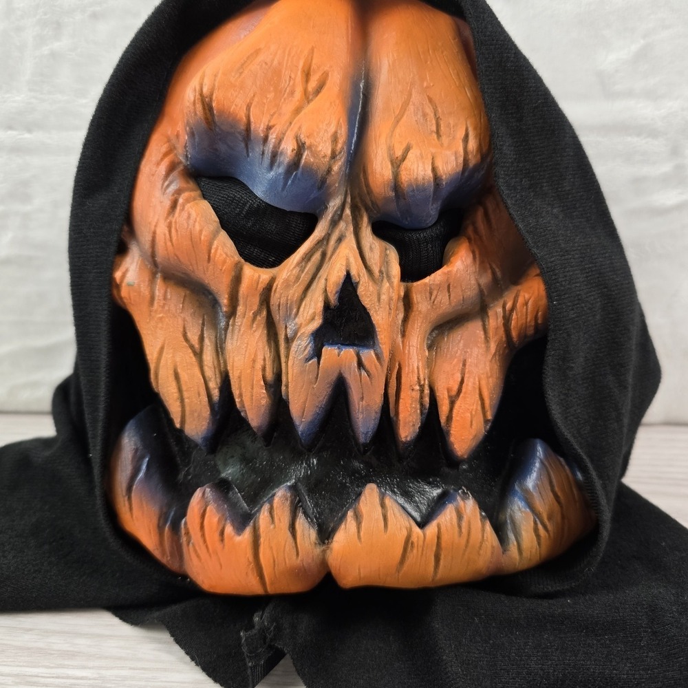 Pumpkin Jack-O-Lantern Horror Scary Latex Mask Halloween Costume Adult